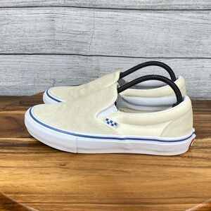 Vans Skate Pro Slip On Checker Off White PopCush Sneaker Men’s Shoe Size 8